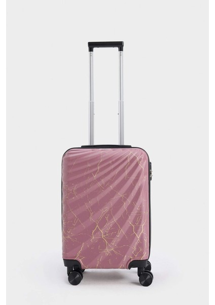 Unisex Sert Kapaklı Çekçekli Küçük Boy Valiz E7064AXNS