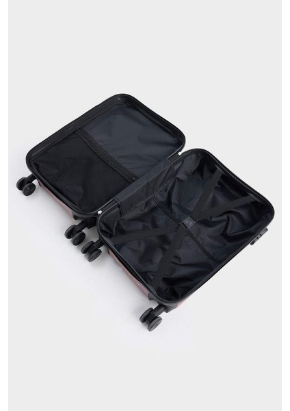 Unisex Sert Kapaklı Çekçekli Küçük Boy Valiz E7064AXNS