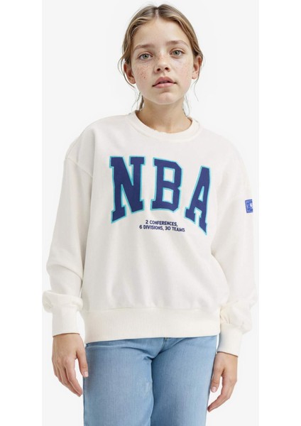 Kız Çocuk NBA Wordmark Oversize Geniş Kalıp Bisiklet Yaka Sweatshirt F3200A825AU