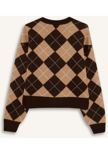 Regular Fit V Yaka Baklava Desenli Düğmeli Hırka G3795AX25WN fırsatları