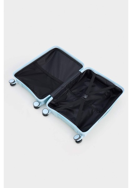 Unisex Sert Kapaklı Çekçekli Küçük Boy Valiz E7080AXNS