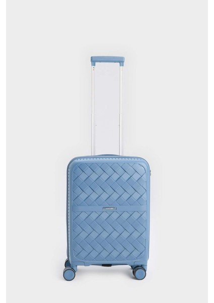 Unisex Sert Kapaklı Çekçekli Küçük Boy Valiz E7081AXNS