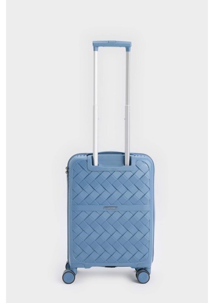 Unisex Sert Kapaklı Çekçekli Küçük Boy Valiz E7081AXNS