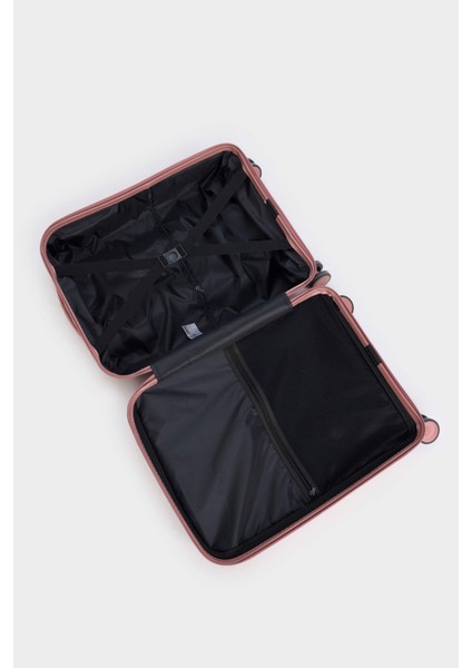 Unisex Sert Kapaklı Çekçekli Küçük Boy Valiz E7081AXNS