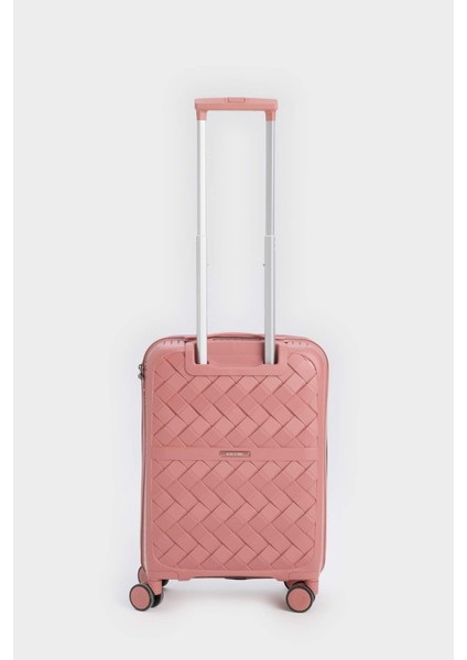 Unisex Sert Kapaklı Çekçekli Küçük Boy Valiz E7081AXNS