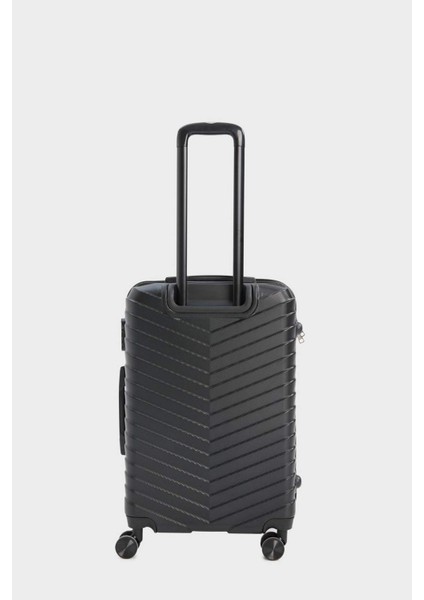 Unisex Sert Kapaklı Çekçekli Küçük Boy Valiz E7342AXNS