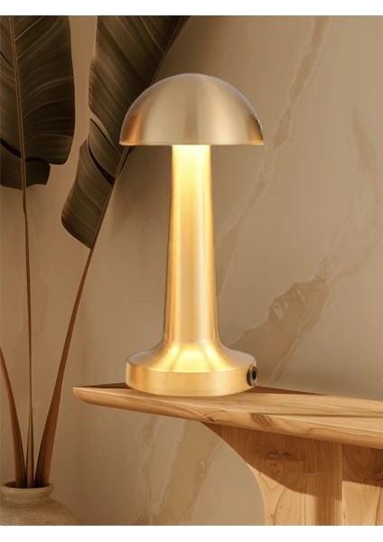 Şarjlı Metal Masa Lambası – 3 Kademe Dokunmatik Işık, USB Girişli, Günışığı Tonu, Taşınabilir Tasarım