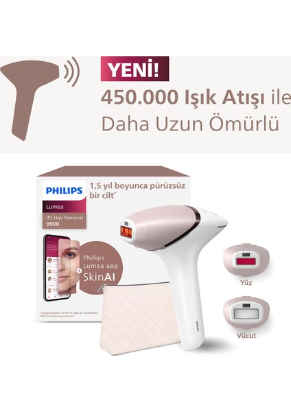 Lumea BRI950/02 Lumea Lazer Epilasyon Ipl Tüy Alma Cihazı Yüz+Vücut+Hassas Bölge Kullanımı,kablolu/kablosuz Kullanım fiyatları