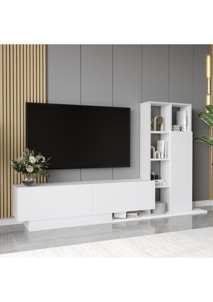Forte Tv Ünitesi Kapaklı Kitaplık Raf Beyaz For1-W fiyatları
