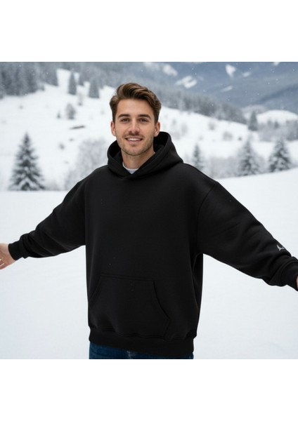 Unısex Kapüşonlu Sweatshirt Siyah Siyah - S fiyatları
