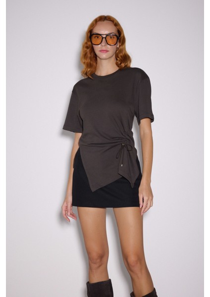 Drapeli Asimetrik Tshirt