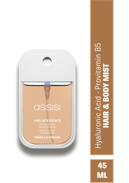 Vanilla Dream Hyaluronik Asit & Provitamin B5 Saç ve Vücut Spreyi 45 ml – Vanilya & Yasemin Kokulu