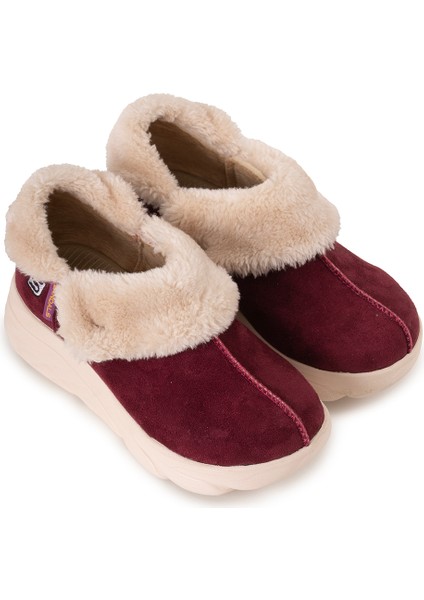 Kadın Süet Kürklü Ortopedik Ayakkabı SS001-0378 Bordo fiyatları