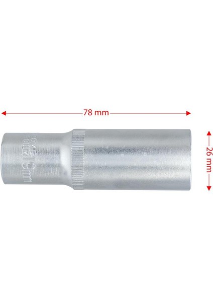 6456 Altı Köşe 1/2" Uzun Derin Lokma Anahtar 19 mm indirimleri