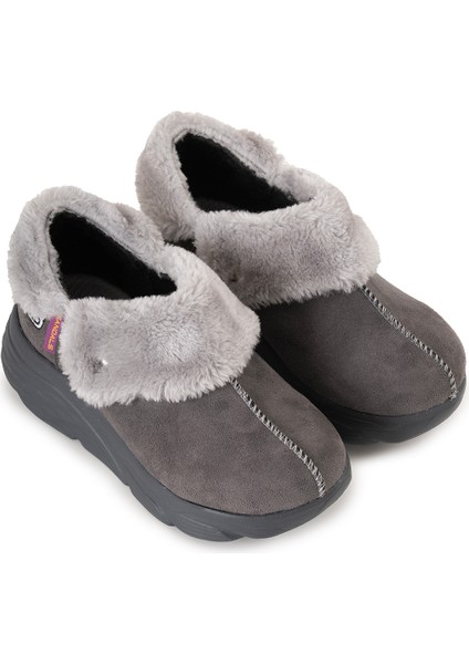 Kadın Süet Kürklü Ortopedik Ayakkabı SS001-0378 Füme fiyatları