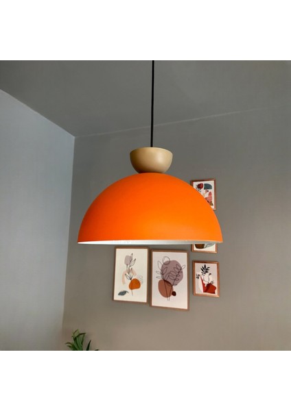 Yimpi Mat Turuncu Avize Bej Şapka Tekli Sarkıt Salon Kuaför Cafe Dekoratif Aydınlatma Pastane fiyatları