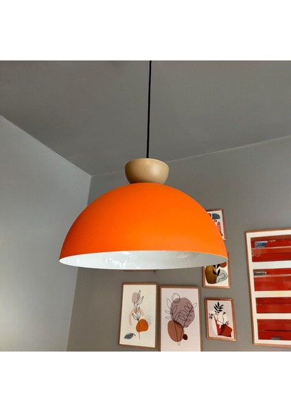 Yimpi Mat Turuncu Avize Bej Şapka Tekli Sarkıt Salon Kuaför Cafe Dekoratif Aydınlatma Pastane fırsatları