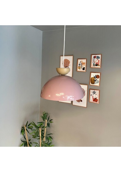 Yimpi Lila Avize Bej Şapka Tekli Sarkıt Salon Kuaför Cafe Dekoratif Aydınlatma Pastane modelleri