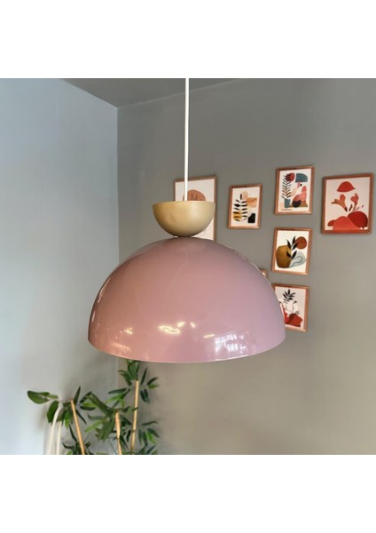 Yimpi Lila Avize Bej Şapka Tekli Sarkıt Salon Kuaför Cafe Dekoratif Aydınlatma Pastane fırsatları