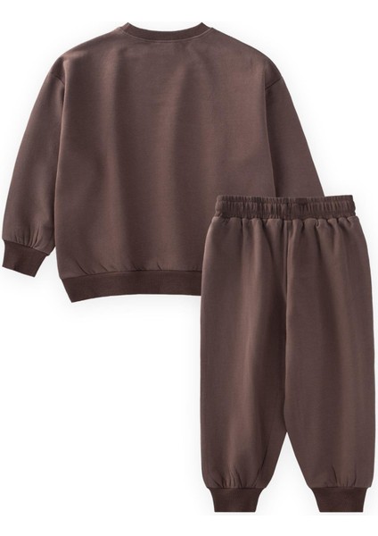 Basic Karyoka Detaylı Sweatshirt Takım 3-8 Yaş Kahverengi fiyatları