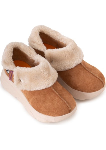 Kadın Süet Kürklü Ortopedik Ayakkabı SS001-0378 Taba fiyatları