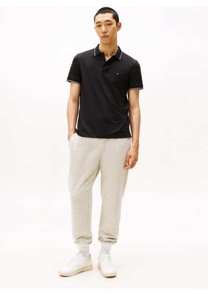 Siyah Erkek Polo T-Shirt MW0MW37310BDS_PERFORMANCE Jersey Re