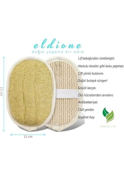 Oval Kabak Lifi – Çift Taraflı Doğal Banyo Kesesi ve Antibakteriyelli Sağlıklı Bulaşık Lifi Süngeri, 15 x 11 cm fiyatları