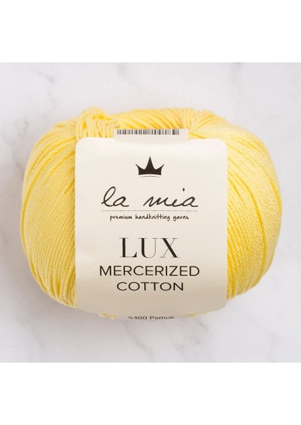 La Mia Lux Mercerized Cotton Sarı El Örgü Ipi - 177 - 33753