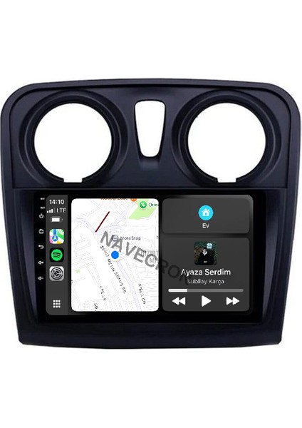 Dacıa Sandero 2013-20 9" Uyumlu Android Multimedia Gerçek 4/64 Kablosuz Carplay Geri Görüş Kameralı