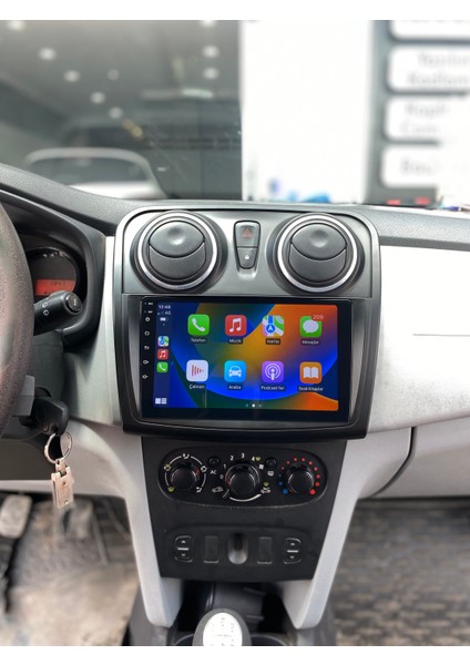 Dacıa Sandero 2013-20 9" Uyumlu Android Multimedia Gerçek 4/64 Kablosuz Carplay Geri Görüş Kameralı modelleri