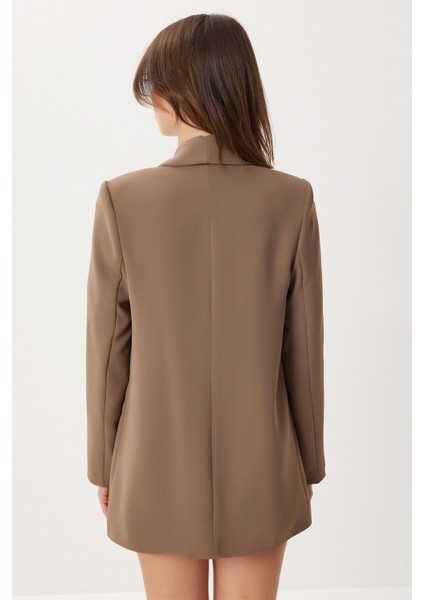 Vatkalı Blazer Dokuma Ceket LXA0006 Vizon fırsatları