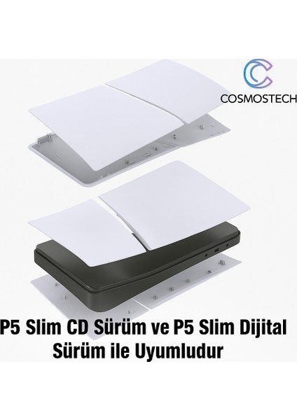 Ps5 Slim Faceplate Kapak – Disc CD Cosmostech Ps5 Slim Faceplate Kapak Seti – Disc CD & Digital Edition Uyumlu Cover Case Beyaz