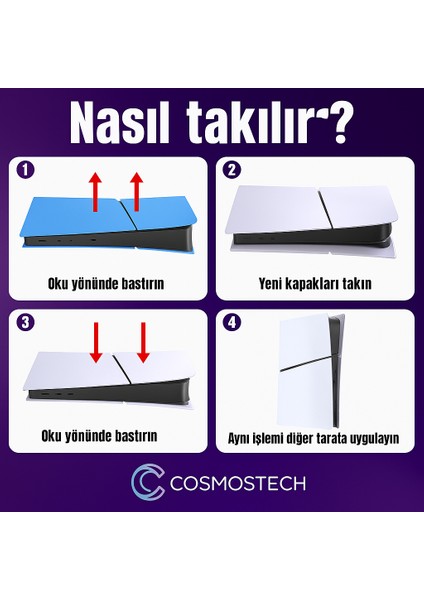 Ps5 Slim Faceplate Kapak – Disc CD Cosmostech Ps5 Slim Faceplate Kapak Seti – Disc CD & Digital Edition Uyumlu Cover Case Beyaz