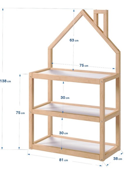 KBS122 Kukka Montessori Çatılı Kitaplık fırsatları