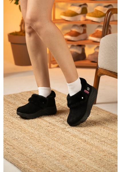 Kadın Süet Kürklü Ortopedik Ayakkabı SS001-0378 Siyah modelleri