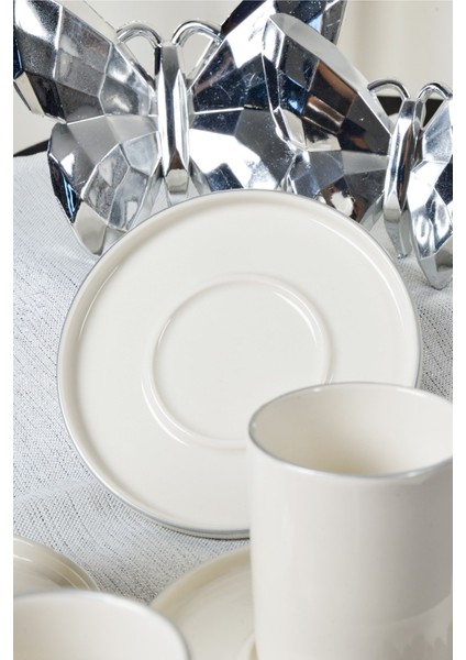 Rüya Platin Yaldız 4 Parça 2 Kişilik Porselen Kahve Fincan Takımı modelleri