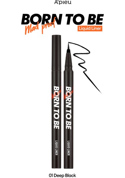 Uzun Süre Kalıcı, Suya Dayanıklı, Likit Eyeliner Born To Be Madproof Liquid Liner (01)