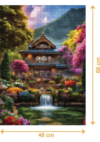 Japon Bahçesi - 1000 Parçalı Puzzle - 48 x 68 cm