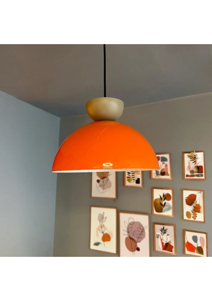 Yimpi Parlak Turuncu Avize Bej Şapka Tekli Sarkıt Salon Kuaför Cafe Dekoratif Aydınlatma Pastane modelleri