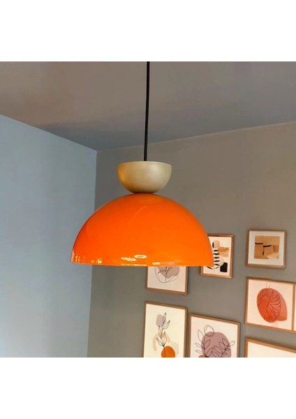 Yimpi Parlak Turuncu Avize Bej Şapka Tekli Sarkıt Salon Kuaför Cafe Dekoratif Aydınlatma Pastane fırsatları