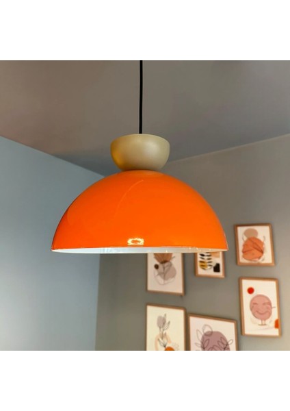 Yimpi Parlak Turuncu Avize Bej Şapka Tekli Sarkıt Salon Kuaför Cafe Dekoratif Aydınlatma Pastane indirimleri