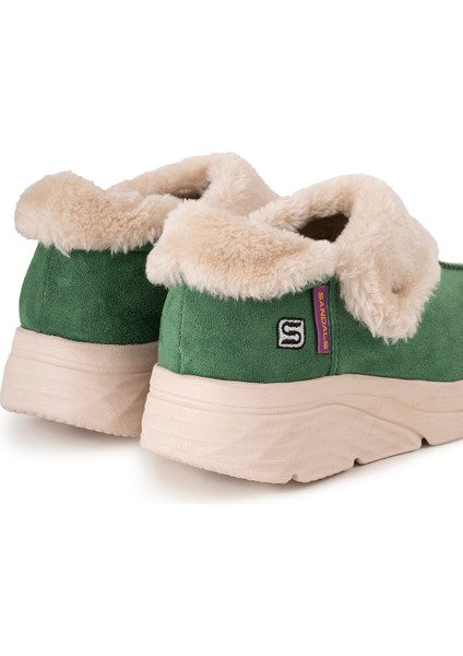 Kadın Süet Kürklü Ortopedik Ayakkabı SS001-0378 Yeşil modelleri