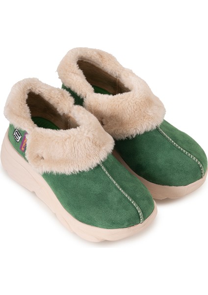 Kadın Süet Kürklü Ortopedik Ayakkabı SS001-0378 Yeşil fiyatları