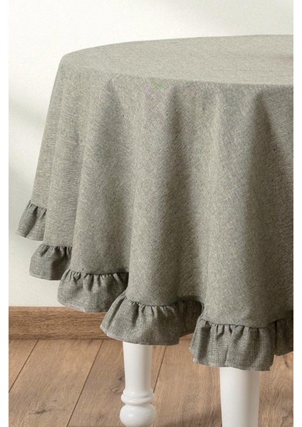 Selendi Fırfırlı Yuvarlak Masa Örtüsü Yeşil fiyatları