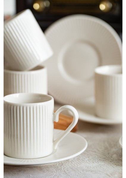 Elif 12 Parça 6 Kişilik Porselen Kahve Fincan Takımı modelleri