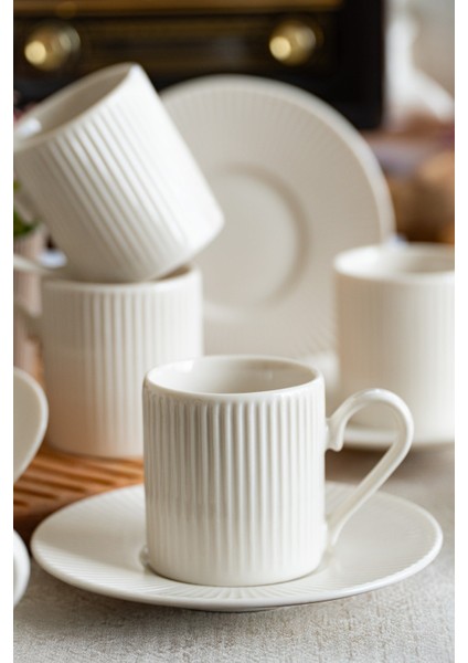 Elif 12 Parça 6 Kişilik Porselen Kahve Fincan Takımı fırsatları