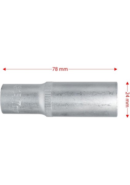 6455 Altı Köşe 1/2" Uzun Derin Lokma Anahtar 17 mm indirimleri