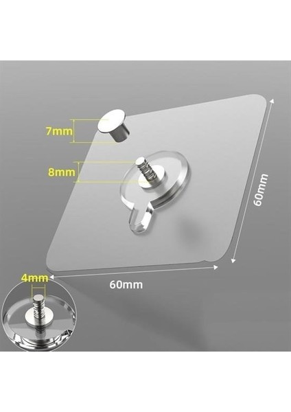® Süper Güçlü Çerçeve Askısı Pin Delgisiz Vidalı Tırnak Kanca Yapışkanlı Raf Tutucu Askı 4 Adet fırsatları