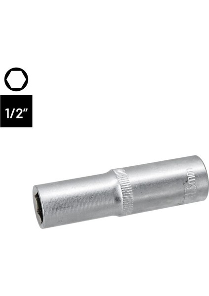 6454 Altı Köşe 1/2" Uzun Derin Lokma Anahtar 13 mm