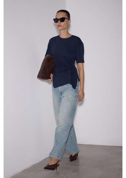 Drapeli Asimetrik Tshirt